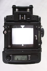Fuji GX680III Professional viewfinder-mask in landscape-position with Focusing-Screen B