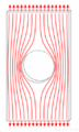 Figure 1. Force lines in a plate with a hole.