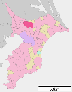 Location of Inzai in Chiba Prefecture