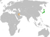 Location map for Japan and Kuwait.