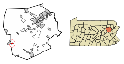 Location of Nescopeck in Luzerne County, Pennsylvania.