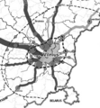 Limits of Vilnius city functional region according to intensity of traffic of daily commuters (the data of Lithuanian Road Administration under the Ministry of Transport and Communications)