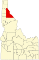 State map highlighting Shoshone County