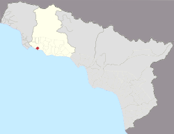 Location of Myussera in Abkhazia