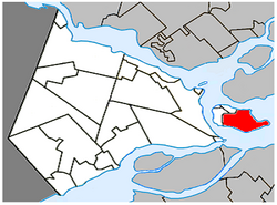 Location within Vaudreuil-Soulanges RCM