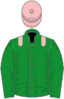 Green, pink epaulettes, green sleeves, pink cap