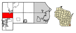 Location of Rochester in Racine County, Wisconsin.
