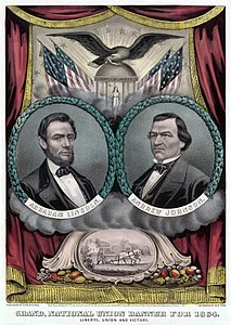 Republican candidates of the 1864 United States presidential election, by Currier and Ives (edited by Durova)