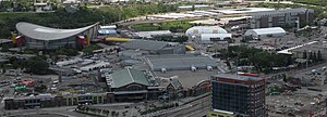 Aerial view of Stampede Park