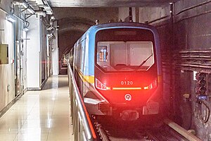 A Line 1 train leaving Taidong station