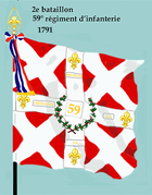 Drapeau du 2e bataillon du 59e régiment d'infanterie de ligne de 1791 à 1793