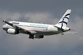 An Aegean A320-200 in Visit Greece livery