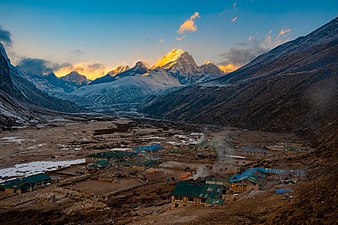 Le village de Pheriche, dans le Khumbu. Mars 2019.