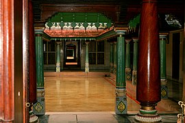 Cour d'une maison de Chettinad.