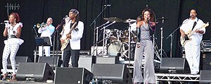 Chic performing at GuilFest 2012 (l-r): Davis, Rodgers, Folami, Barnes