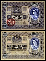 10,000 Korona (1920, using a 1918 base note)