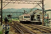 在京福时代，于站内(1992年) 永平寺线的HoDeHa251（日语：京福電気鉄道ホデハ251形電車）