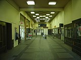 View of the hall of the station building before restoration (March 2007)