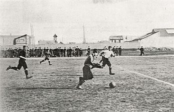 Photo d'une action de jeu d'un match de football