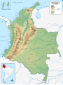 Mapa del relieve continental de Colombia