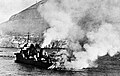 French destroyer Mogador burning after British shellfire