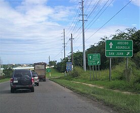 PR-129 north near the interchange with PR-22 in Hato Abajo, Arecibo