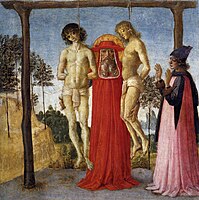 Pietro Perugino, San Girolamo che assiste due giovani impicatti ingiustamente (1470)