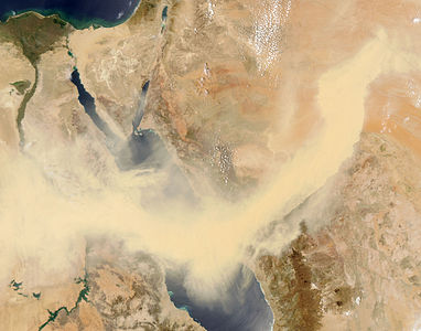 Dust storm in the Red Sea region, by NASA