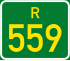 Regional route R559 shield