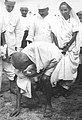 Mahatma Gandhi at Dandi, April 5, 1930, at the end of the Salt March.