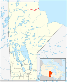 Seal Rivers sträckning och mynning i Manitoba.