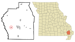 Location of Dudley, Missouri