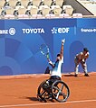 Stéphane Houdet lors du tournoi de tennis-fauteuil des Jeux paralympiques de Paris en 2024.