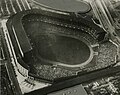 Aerial view of Yankee Stadium after the left field grandstand was extended
