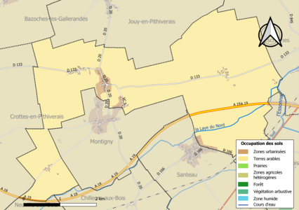 Carte des infrastructures et de l'occupation des sols en 2018 (CLC) de la commune.