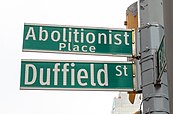 Abolitionist Place street sign in Downtown Brooklyn