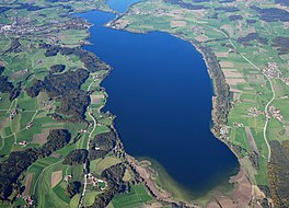 Aerial view of Waginger See from the southeast