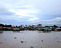 In the afternoon on Chau Doc river, Chau Giang wharf in Da Phuoc, in An Phu district, An Giang province, Vietnam.