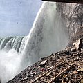 from a platform behind the falls.