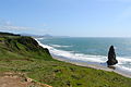 Vue en direction du sud depuis le cap Blanco, Port Orford Heads State Park et Humbug Mountain à l'arrière-plan.