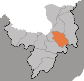 Map of Ryanggang showing the location of Unhung