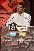 Marc Coma en una conferencia de prensa del Dakar 2016.