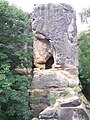 Rocks opposite the accessible parts of the castle, located originally in the castle tower