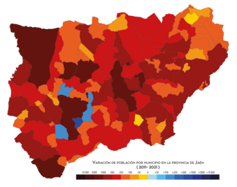 Variación de la población por municipio entre 2011 y 2021