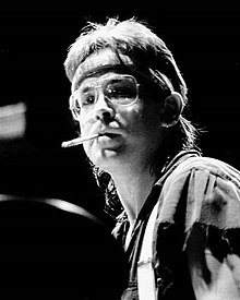 Porcaro on the drums on the Toto Fahrenheit World Tour at Blaisdell Arena in Honolulu, Hawaii in 1986