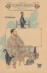 Les Hommes d'aujourd'hui, no 349, 1889. Steinlen se représente sous le pseudonyme de Jean Caillou.