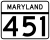 Maryland Route 451 marker