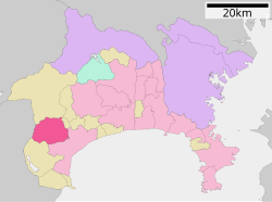 Location of Minamiashigara in Kanagawa Prefecture