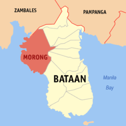 Map of Bataan with Morong highlighted