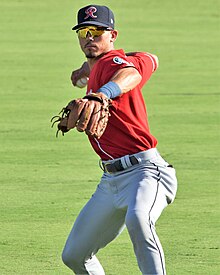 Sam Haggerty throwing a ball for the Tacoma Rainiers in 2023